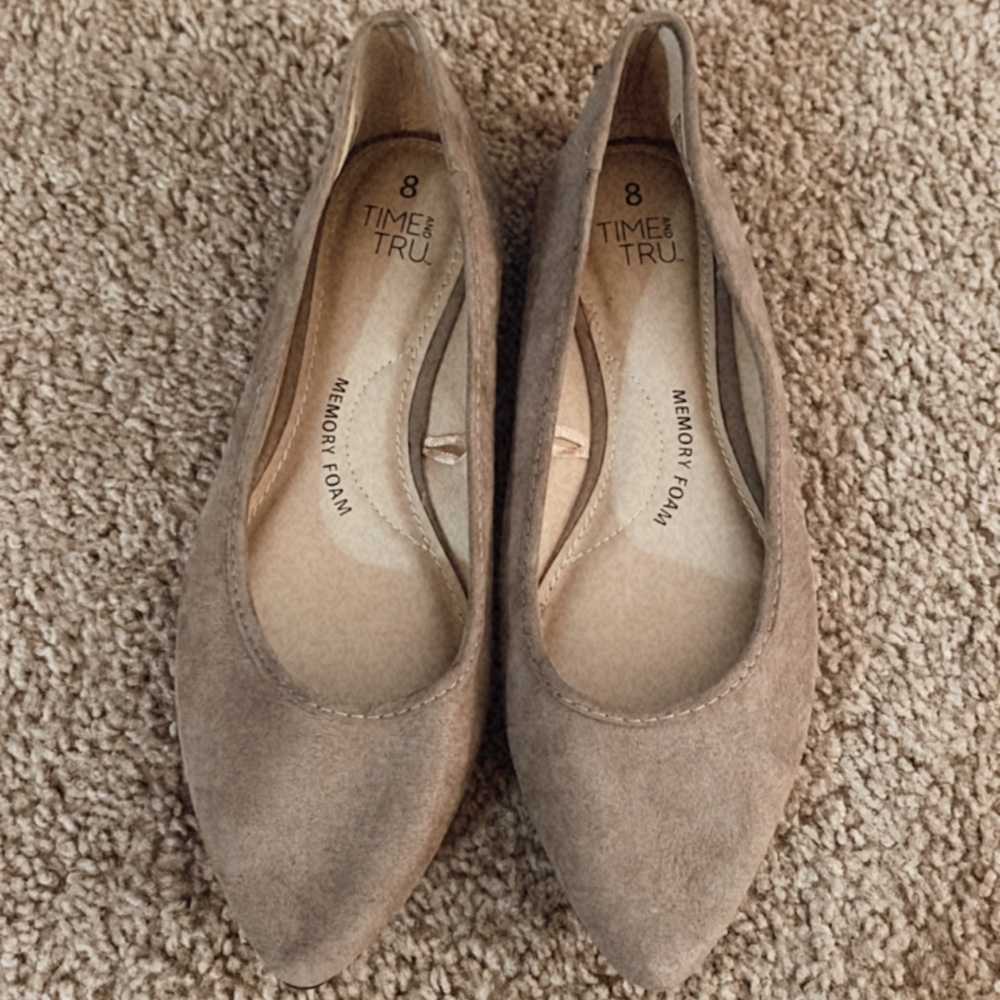 Beige flats